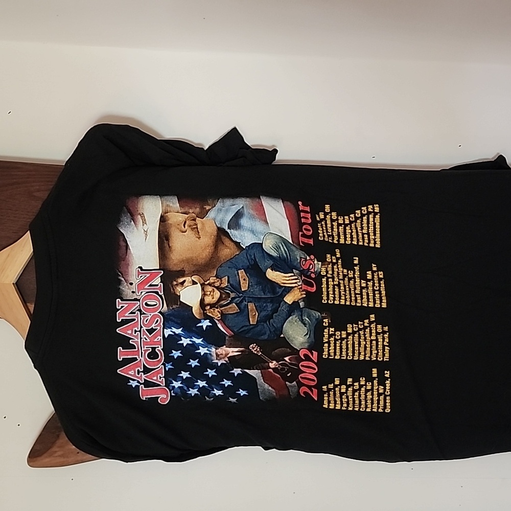 Black Alan Jackson Graphic 2002 U.S Tour Tee Size XL - Picture 4 of 6